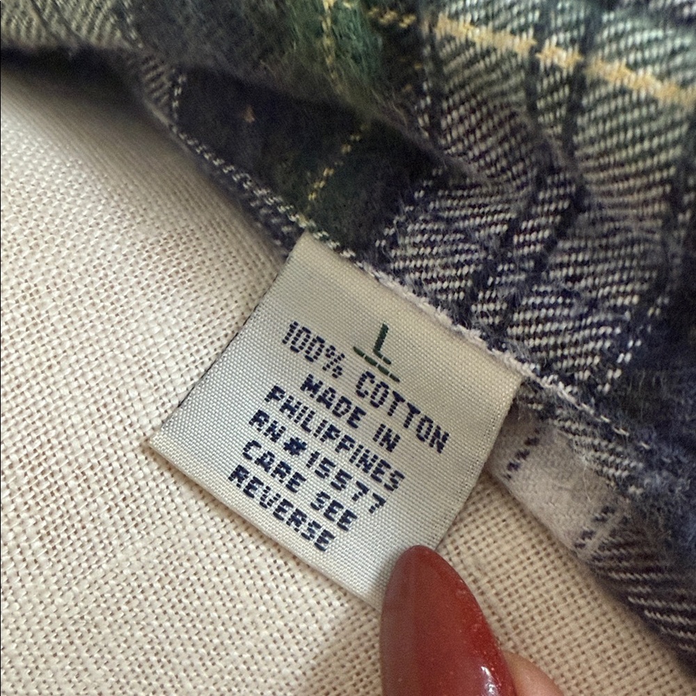 Plaid Flannel Shirt ( Bleach Accents) with Johnny Cash stitched Appliqué - Picture 7 of 8
